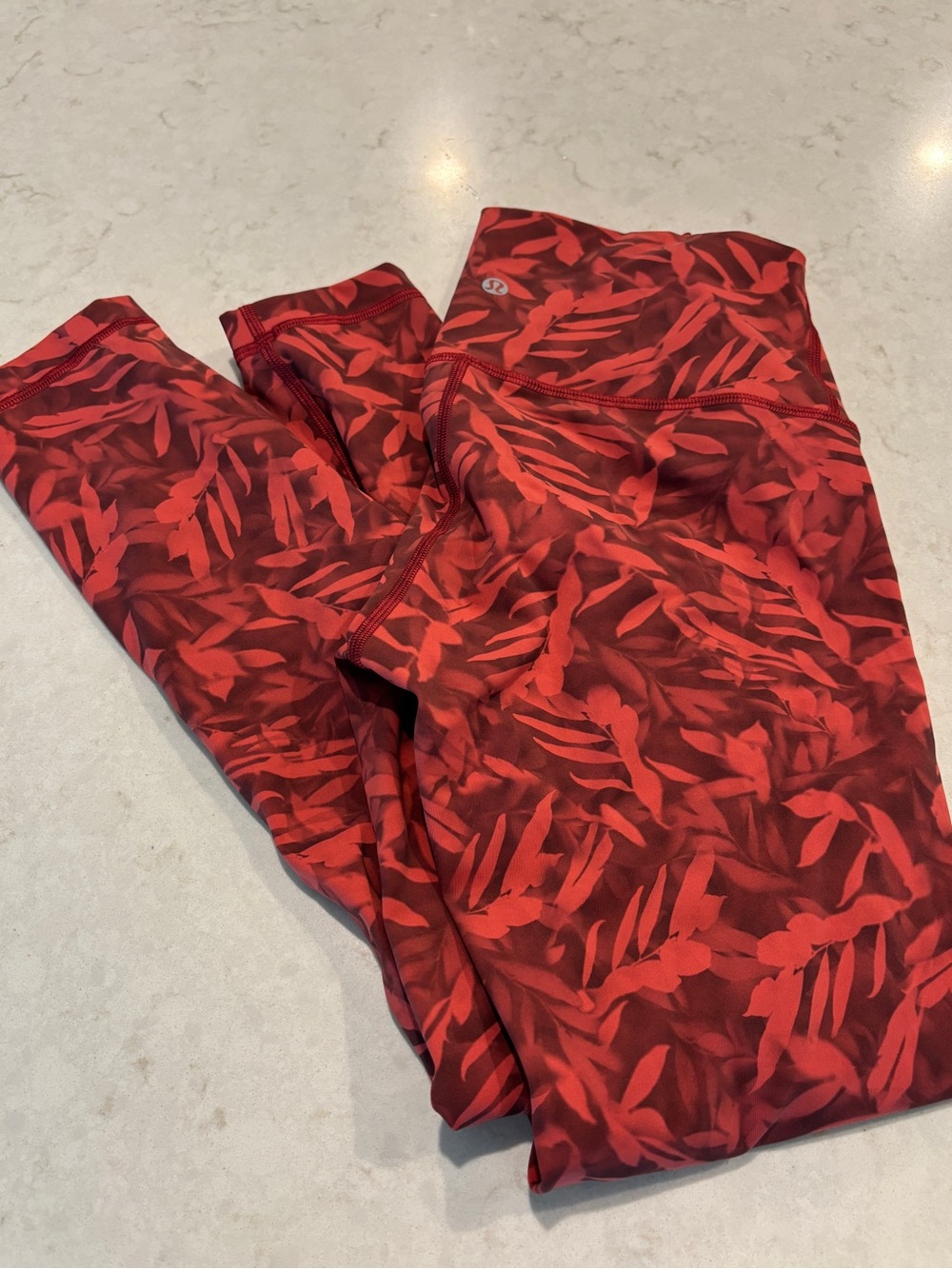 lululemon athletica Red Leaf-Print Leggings